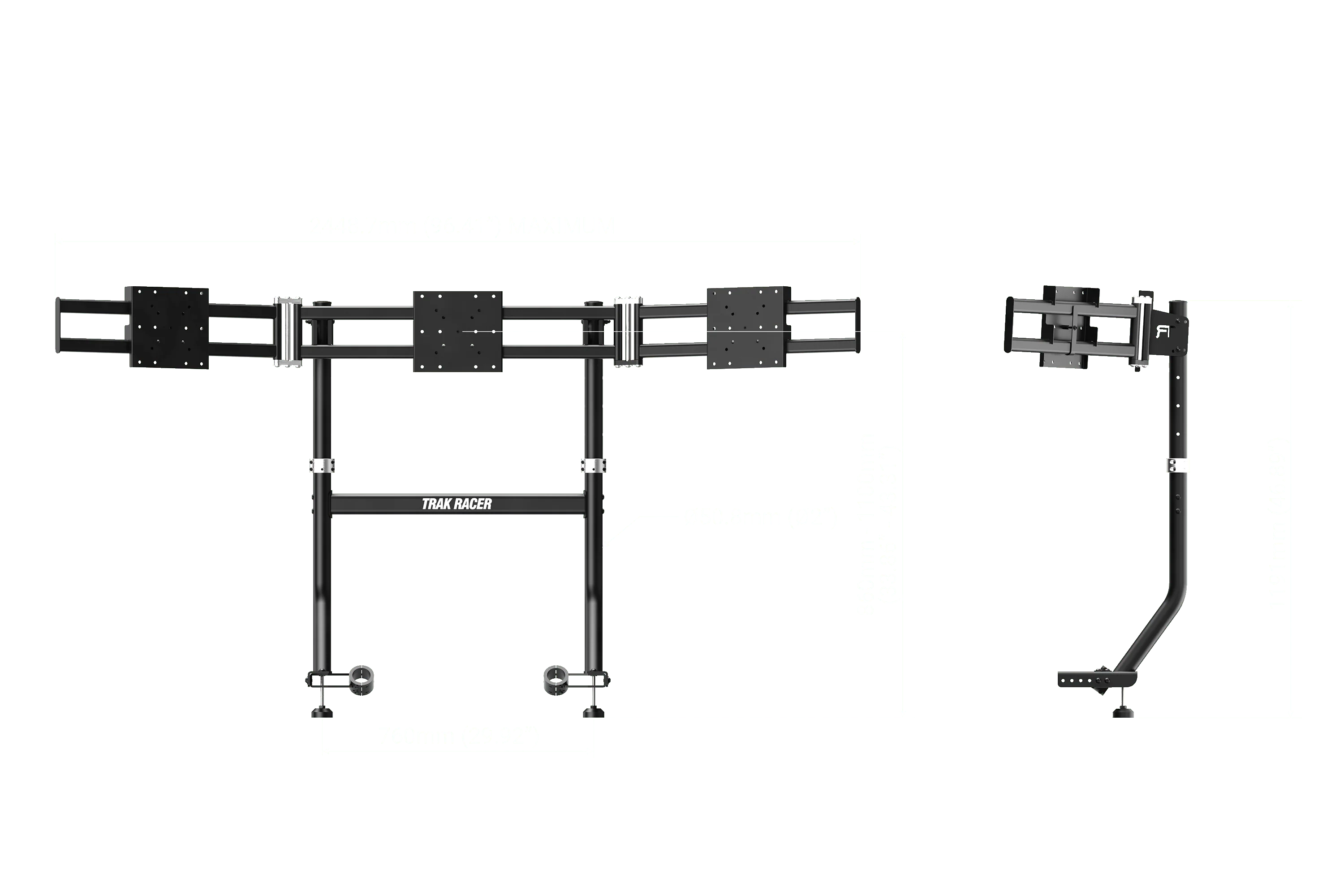 Cockpit-Mounted Triple Monitor Stand for Trak Racer TR8 PRO - Image 7