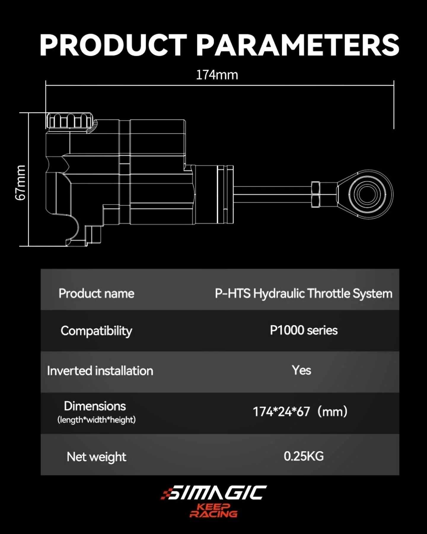 Simagic P-HTS Hydraulic Throttle System – 6-Step Adjustable Damper for P1000 / P1000i - Image 4