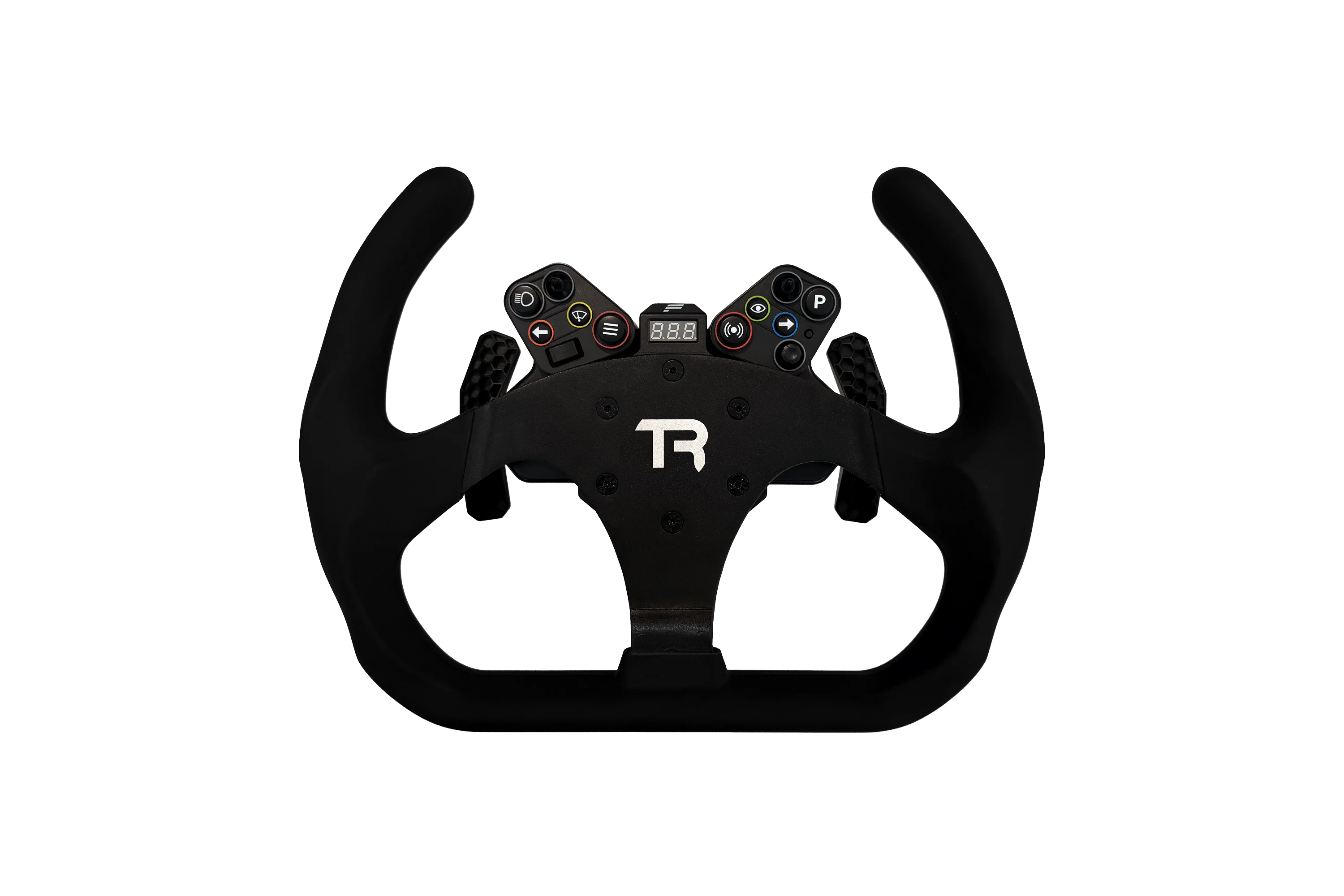 330mm/13" Flat-Bottom Open GT Sim Racing Wheel β Aluminium with Durable Silicon Hand Grips - Image 6